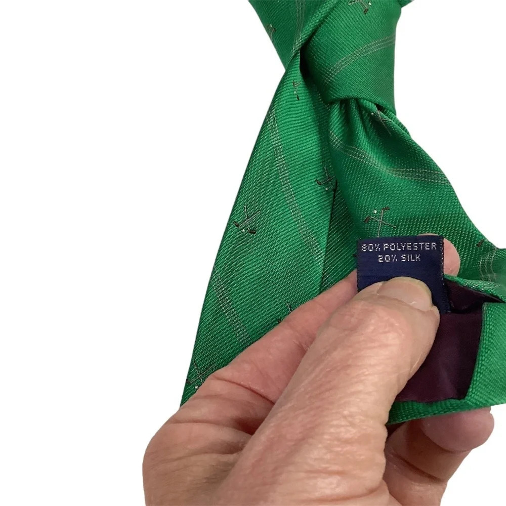 Pintail tie men’s green golf vintage 90’s preppy retro - Picture 3 of 4